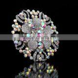 Wholesale Zinc Alloy Rhinestone Crystal Brooch, Zinc Alloy Rhinestone Crystal Strass Brooch Pins for Wedding Design thumbnail-2