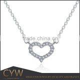 CYW simple design 925 sterling silver solid heart pendant necklace fashion necklace