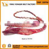 New Arrival Fashion Wholesale Pink Scarf Chain Waist Belt