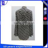 Silk Viscose Metallic Animal Jacquard Shirt Single Chest Pocket Stand Collar Long Sleeve Tabs Classic Fashion Casual Women Lady thumbnail-2