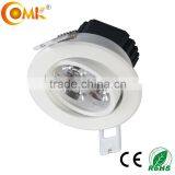 Round Recessed Ceiling 3 Led ul Down Lights Luminaire Tilted 1w 9w Bridgelux Warm White Modern Living Room Lamps thumbnail-5