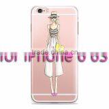 Fashion Girl Transparent Clear Soft Silicon TPU Gel Phone Case Cover for IPhone 6 6S Plus thumbnail-3