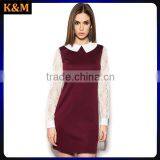 White Collar Smart Casual Dress Office Dress Autumn Dress thumbnail-3