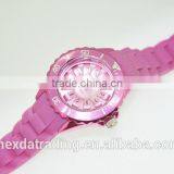 Hot Selling New Design Waterproof Fashion Pink Silicon Promotion Watch thumbnail-4