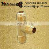 three-way tee brass ferrule fittings