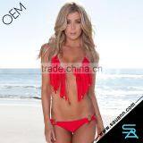 Blue Strappy Tassel Bralette Bikini Top & Underwear thumbnail-4