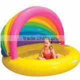 Children Rainbow Inflatable Play Pool Water Pool With Sunshade