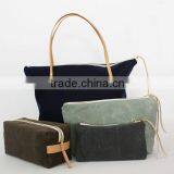 Personalized and High Quality Waxed Canvas Cosmetic Bag, Cosmetic Pouches , Cosmetic and Toiletry Storage Bags thumbnail-5