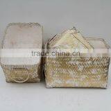 New Metalic Bamboo Basket For Storage And Home Decoration thumbnail-1