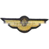 Vintage West German Bundeswehr Navy Air Navigator Bullion Wing Patch on Black thumbnail-1