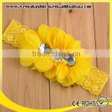 Bead Diamonds Headbands Chiffon Flower Headband thumbnail-3
