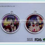 Manufacture Acrylic Material Cartoon Sex Girl Round Keychain