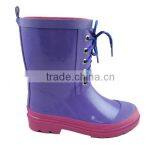 Kid Summer United Style Lace-up Purple Summer Rain Boots