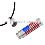 SRP8461Military Memorials USA Flag on Perfume Bottle Cylinder Stainless Steel Cremation Jewelry Pendant thumbnail-3