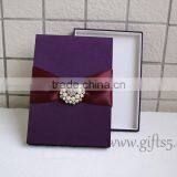 Gracefull Handmade Purple Wedding Invitation Gift Boxes thumbnail-1