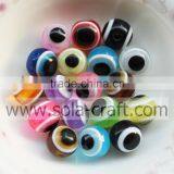 Colorful New Wholesale 500pcs 10MM Resin Zebra-Stripe Evil Eye Chunky Jewelry Loose Round Charms Beads thumbnail-1