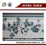 Blue Flower Pattern Print Flocking Flocked Fabrics for Sofa thumbnail-1