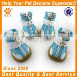 2014 JML PU leather blue dog shoes with rubber sole
