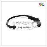 Personalized Black Woven Nylon Cord Alloy Bracelet thumbnail-1