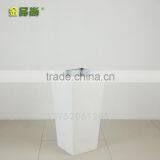 Matt Grey Inclined Beautiful Glass Fiber Planters thumbnail-6