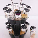 2016 New Glass Spice Jar Set With Plastic Stand