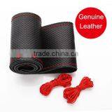 Free Gifts Genuine Leather Car Steering Wheel Cover for Automobile Sales Servicshop 4S thumbnail-2