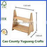 2 Tier Wooden Display Shelves Countertop Decorative Spice Rack thumbnail-2