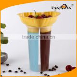 Hot Selling Empty 24oz Plastic Cup with Flat or Dome Caps and Straw Tea Cups