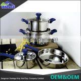 7pcs Colorful Cooking Pot and Frying Pan Bakelite Handle Non-stick Cookware Sets thumbnail-2