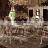 Hand Carved European Rectangle Oak Wood Expandable Dining Table With Chairs(MOQ=1 SET) thumbnail-1