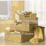 Handle Woven Corn Husk Nesting Gift or Storage Baskets thumbnail-1