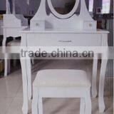 Make Up Table With Bench, Wooden Dressing Table With Mirror and Stool, Bedroom Wooden Furniture thumbnail-1