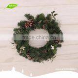 GNW CHWR-1605034 Customized Promotional Green Artificial Christmas Wreath for Home Decoration thumbnail-1