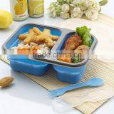 FDA&LFGB Microwavable Collapsible Silicone Lunch Box for Kids