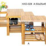 2-tier Shoe Bench Boot Organizing Rack Entryway Storage Shelf 100% Bamboo thumbnail-1