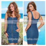 Denim Jeans Dress for Women Casual Dress Jeans ,blue Suspender Skirt Jeans Dress thumbnail-1