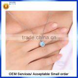 2016 Popular Trendy Jewelry Bridal Wedding Created Aquarine 925 Sterling Silver Necklace Earring Jewelry Sets thumbnail-4