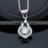 925 Sterling Silver Fashion Peach Heart Shape Pendant Necklace thumbnail-2