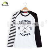 100% Cotton White Printed Long Sleeve Men's V-neck Sweatshirt thumbnail-1
