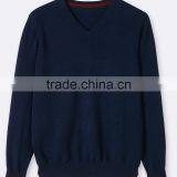 High Quality Men's V-neck Cashmere Sweater Navy(BKNM12) thumbnail-4