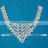 White 100% Cotton Crochet Knitted Collar Blouse Patch thumbnail-1