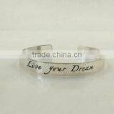 Custom Your Own Logo Wide Bangle Engraved Logo Cuff Bangle for Friendship Gifts thumbnail-4