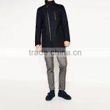 Mens Basic Slim Version Winter Jackets Chimney Collar Coat With Zipper thumbnail-3