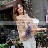 2016 New Winter Fashion Real Rex Rabbit Fur Coat Genuine Rabbit Fur Jacket Women Natural Fur Pullover thumbnail-1