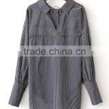 Runwaylover EY2377B New Style 2017 Ladies Fashion Loose Stripe Blouse thumbnail-6