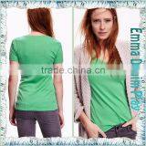 Hot Style Green Colorfast Simple Design Tight Wear Ladies Heart Neck T-Shirts for Summer Clothes thumbnail-3