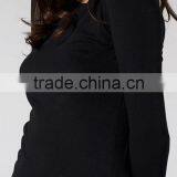 Modal Long Sleeve Raw Edges Band Crew For Women thumbnail-2