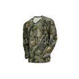 Wicking Long Sleeve Fishing  Hunting Camo Shirts, 100% Poly Knit Grid Hunting Camo Clothing