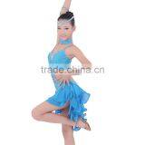 Teen Girls Multi-Straps Latin Dance Wear Kids Ballroom Latin Competition Dress thumbnail-2