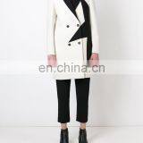 China Clothing Supplier Custom Female Wool Coat Notched Collar With Contrast Star Women's Coat thumbnail-2